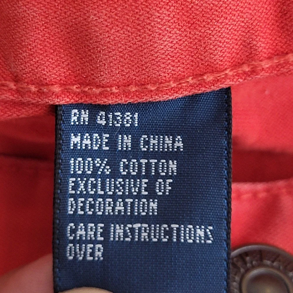 Polo Ralph Lauren Straight Leg Pants Mens 34x30 Orange Cotton Chino Twill Prep